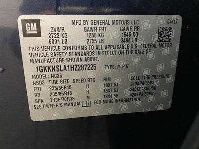 2017 GMC Acadia AWD 4dr SLE w/SLE-2