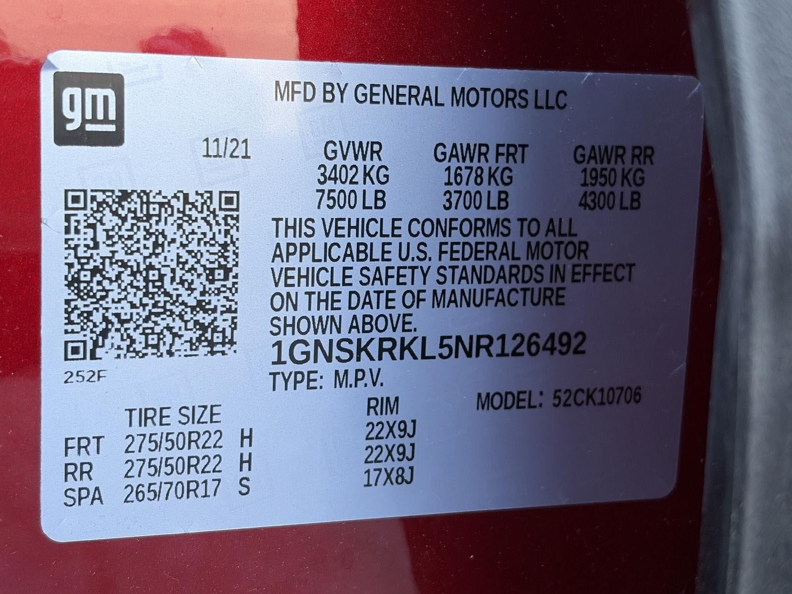 2022 Chevrolet Tahoe 4WD 4dr RST