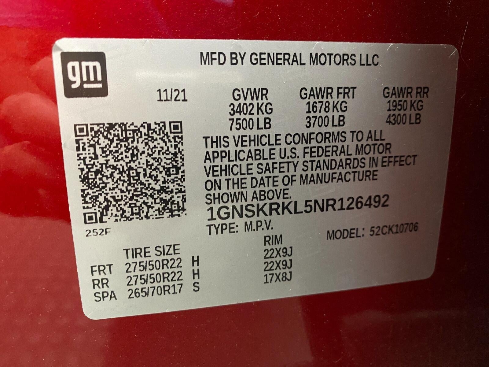 2022 Chevrolet Tahoe 4WD 4dr RST