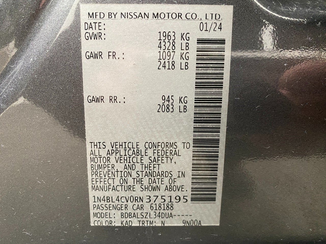 2024 Nissan Altima 2.5 SR Sedan