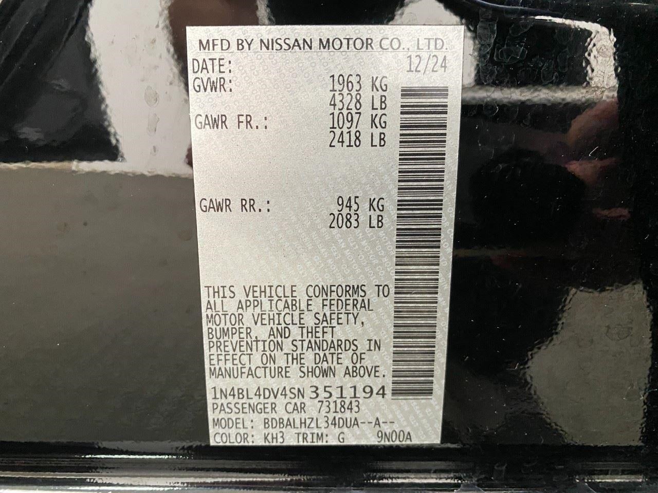 2025 Nissan Altima SV FWD