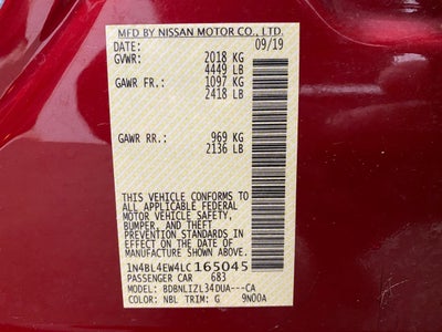 2020 Nissan Altima 2.5 SL AWD Sedan