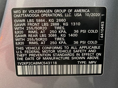 2021 Volkswagen ATLAS 2.0T SE W/TECHNOLOGY