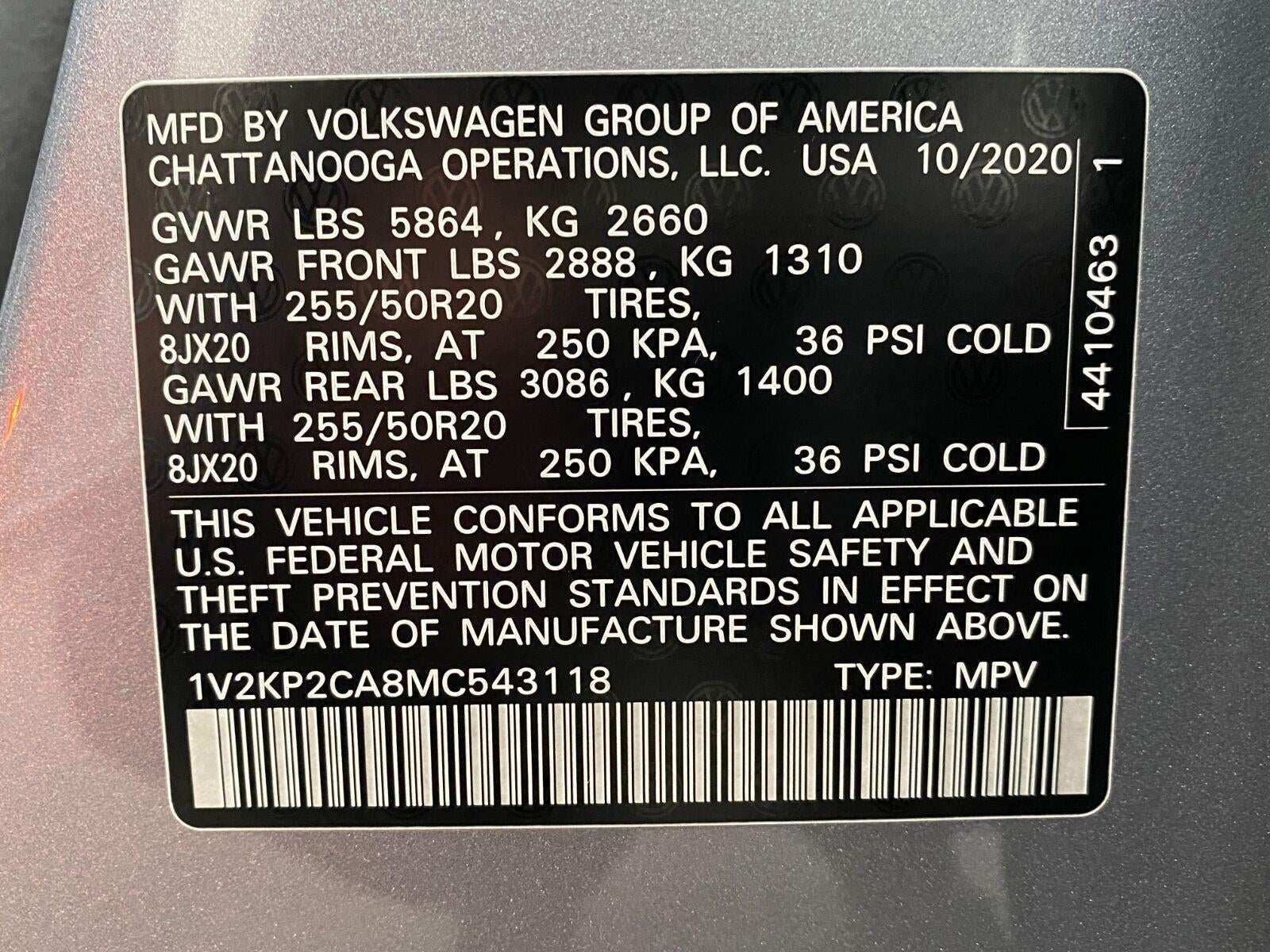2021 Volkswagen ATLAS 2.0T SE W/TECHNOLOGY