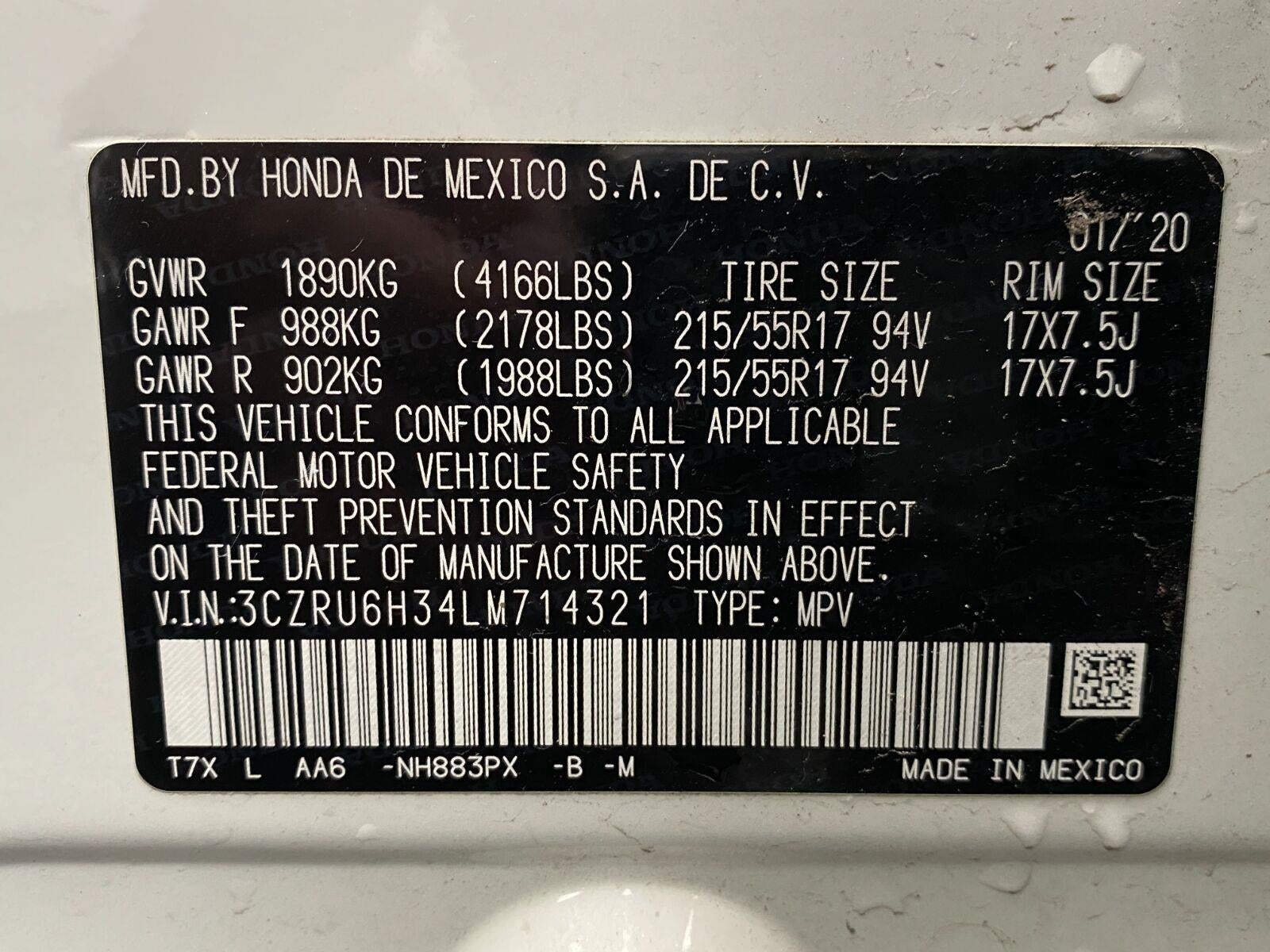 2020 Honda HR-V LX AWD CVT