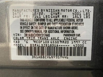 2022 Nissan Sentra SV CVT