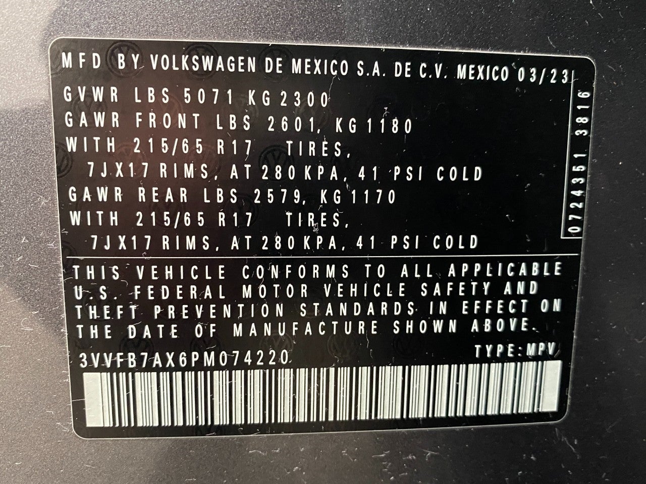 2023 Volkswagen Tiguan 2.0T S 4MOTION