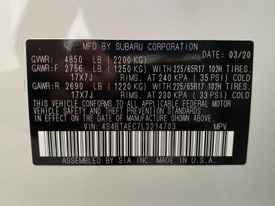 2020 Subaru Outback Premium CVT