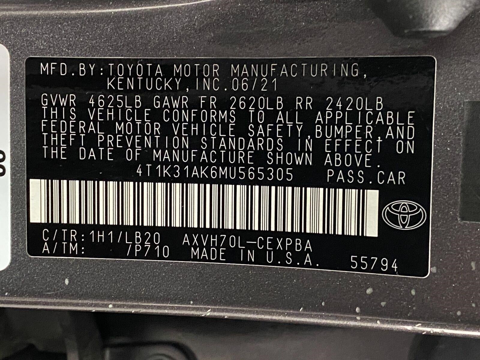 2021 Toyota Camry Hybrid XSE CVT