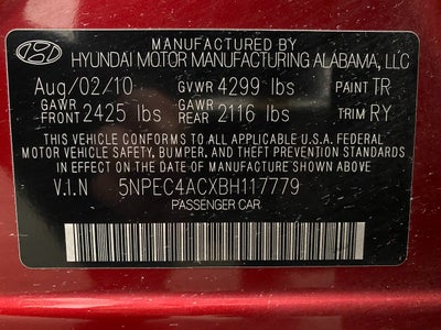 2011 Hyundai Sonata 4dr Sdn 2.4L Auto SE