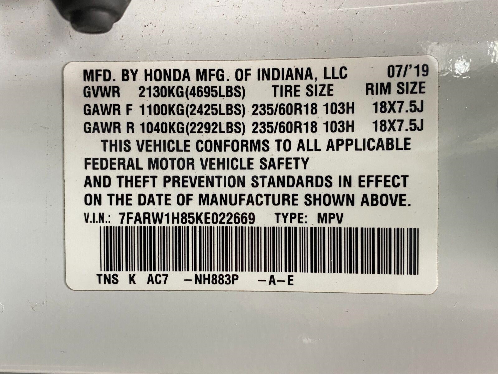 2019 Honda CR-V EX-L 2WD