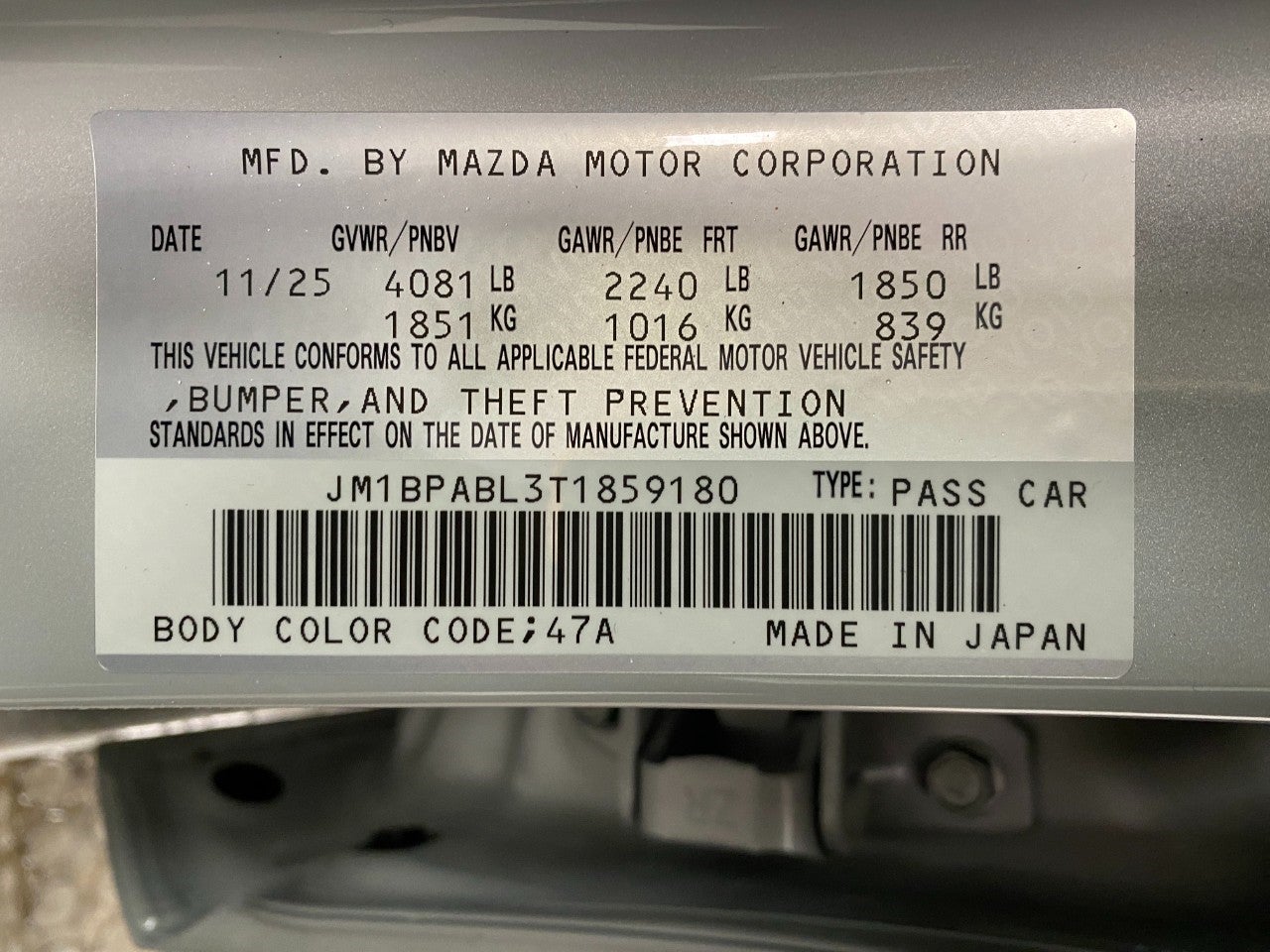 2026 Mazda Mazda3 Sedan 2.5 S Select Sport