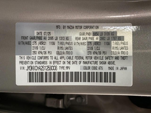 2025 Mazda Mazda CX-90 Plug-In Hybrid Premium Sport AWD