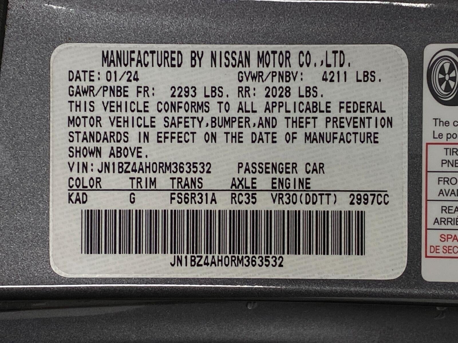2024 Nissan Z Sport Manual