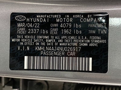 2022 Hyundai Elantra Hybrid Limited DCT