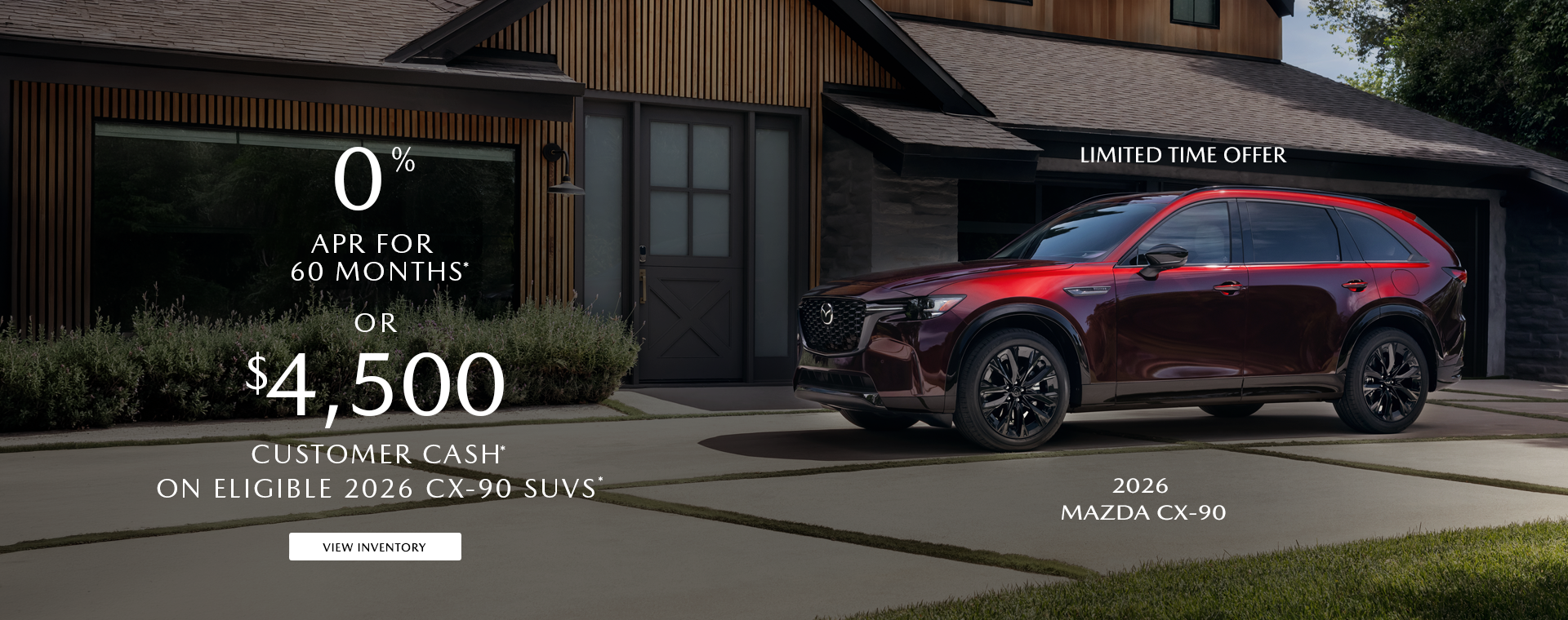 0% for 60 Months or $4,500 Customer Cash Oct 26